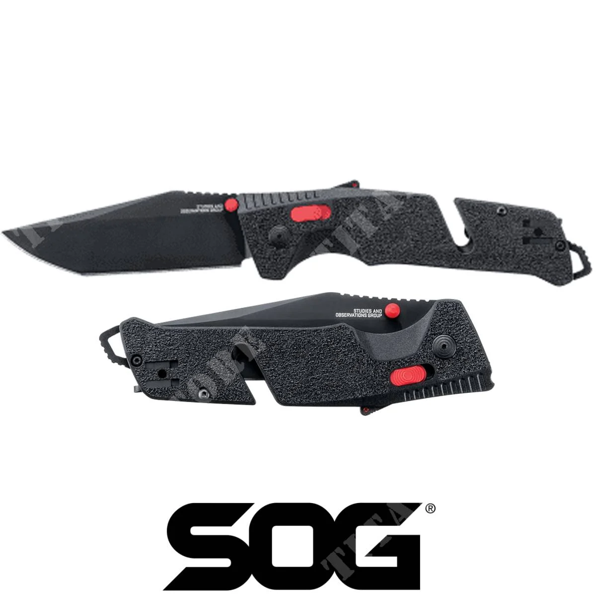 CUCHILLO SOG TRIDENT AT BLACK RED TANTO (SOG-11-12-04-41)