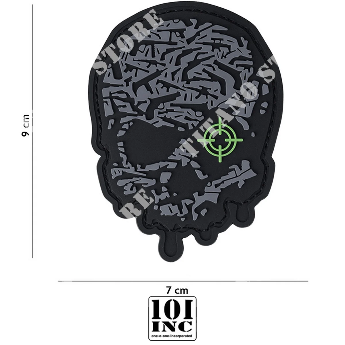 PARCHE PVC 3D CON OJO DE CALAVERA GRIS 101 INC (444130-7493)