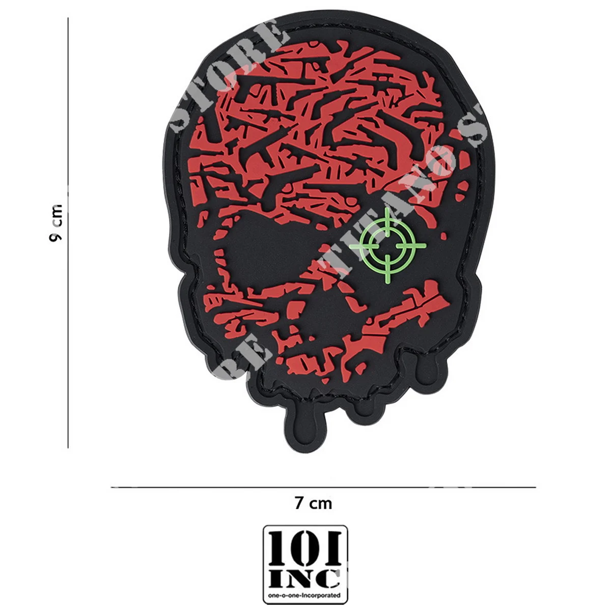 PARCHE DE PVC 3D CON OJO DE CALAVERA ROJA 101 INC (444130-7491)