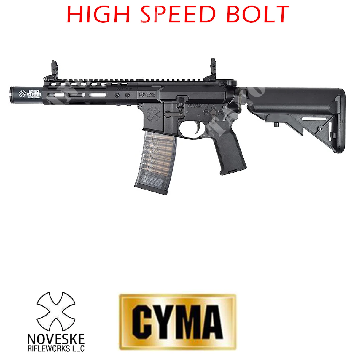 RIFLE DE GAS CGS NOVESKE N4 7.0" CERROJO DE ALTA VELOCIDAD NEGRO CYMA (CM1202HSB)