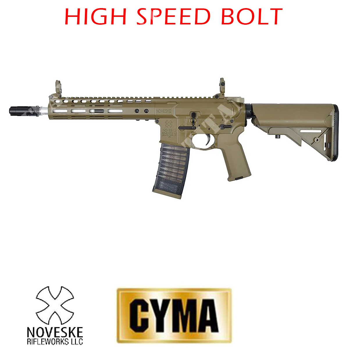 RIFLE DE GAS CGS NOVESKE N4 9.0" CERROJO DE ALTA VELOCIDAD TAN CYMA (CM1201HST)