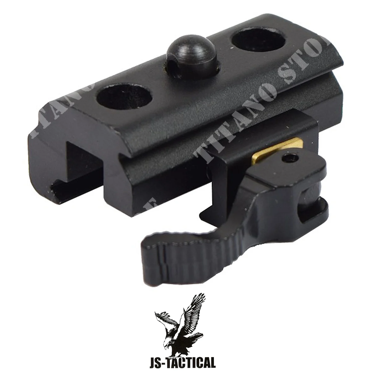 ACCESORIO PARA BÍPODE CON RIEL QD DE 20 MM DE JS TACTICAL, NEGRO (JS-BPAQD)