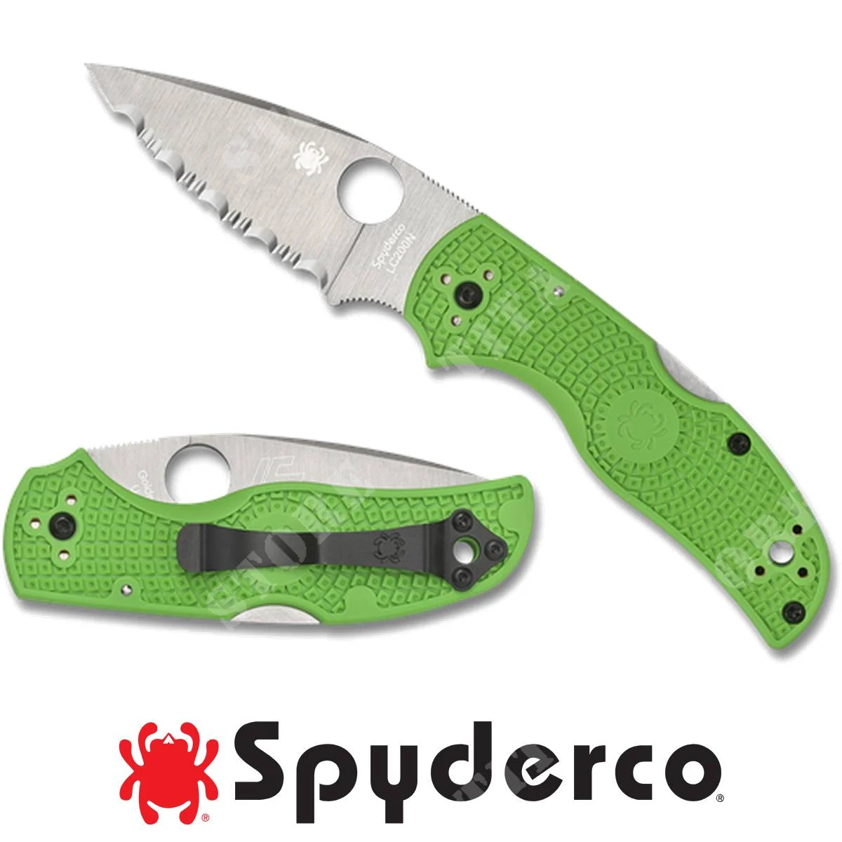 CUCHILLO SPYDERCO SERRADO NATIVE 5 VERDE SAL (C41SGR5)