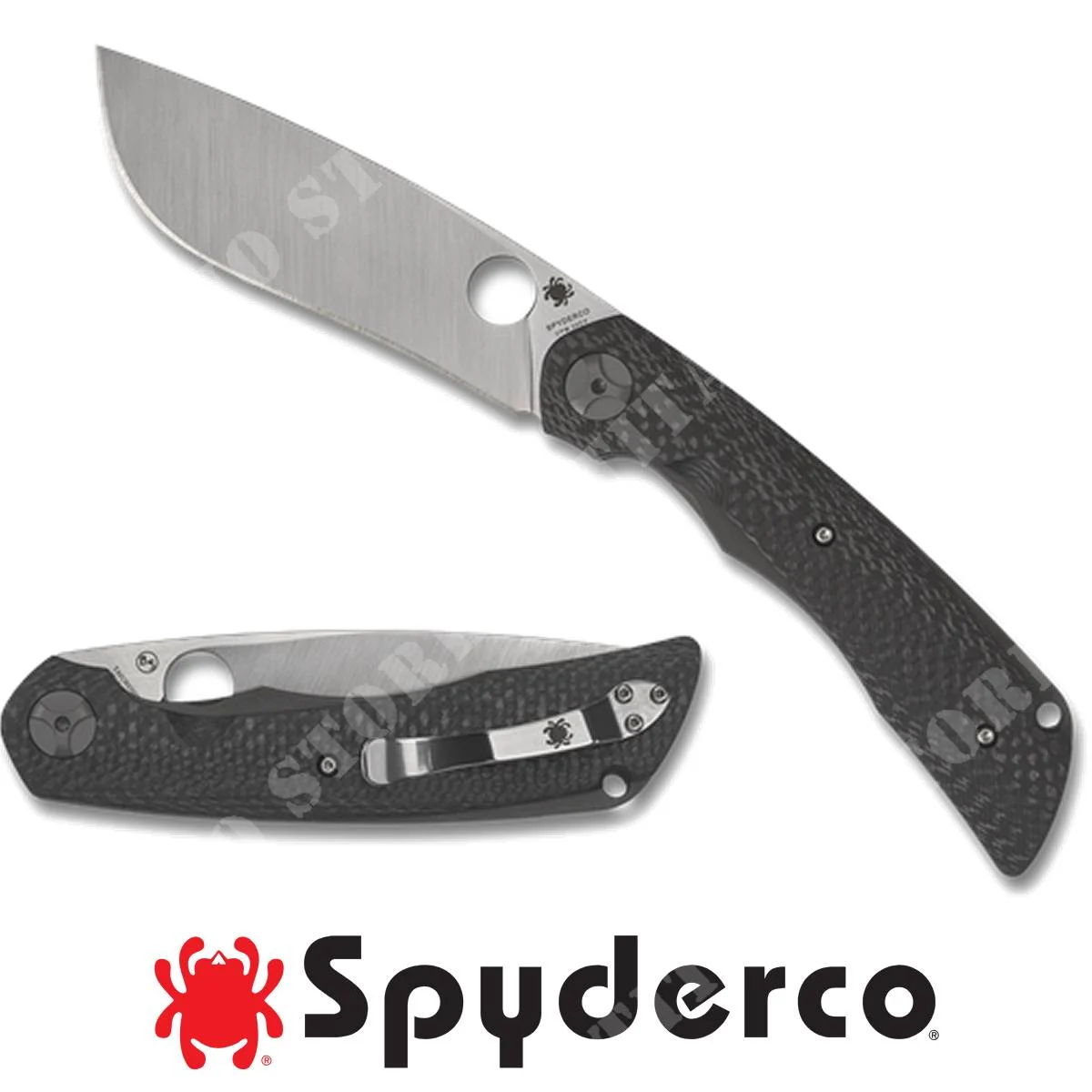 CUCHILLO LISO DE FIBRA DE CARBONO SPYDERCO SUBVERT (C239CFP)