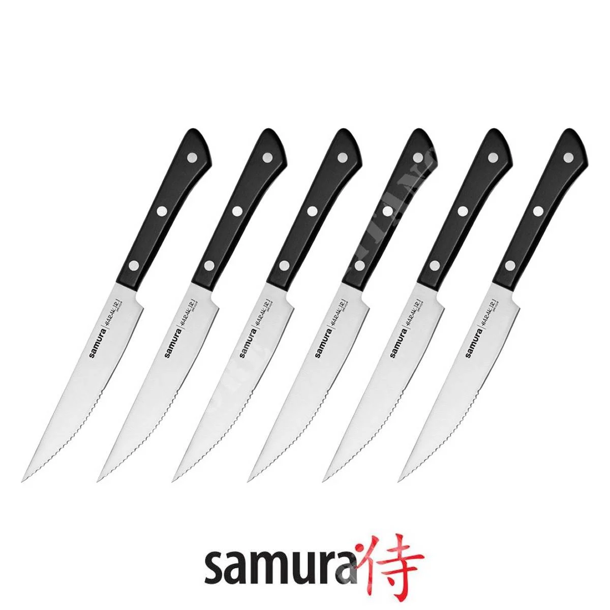 JUEGO DE 6 CUCHILLOS PARA CARNE HARAKIRI BK SHR-0260B SAMURA (C670SHR260)