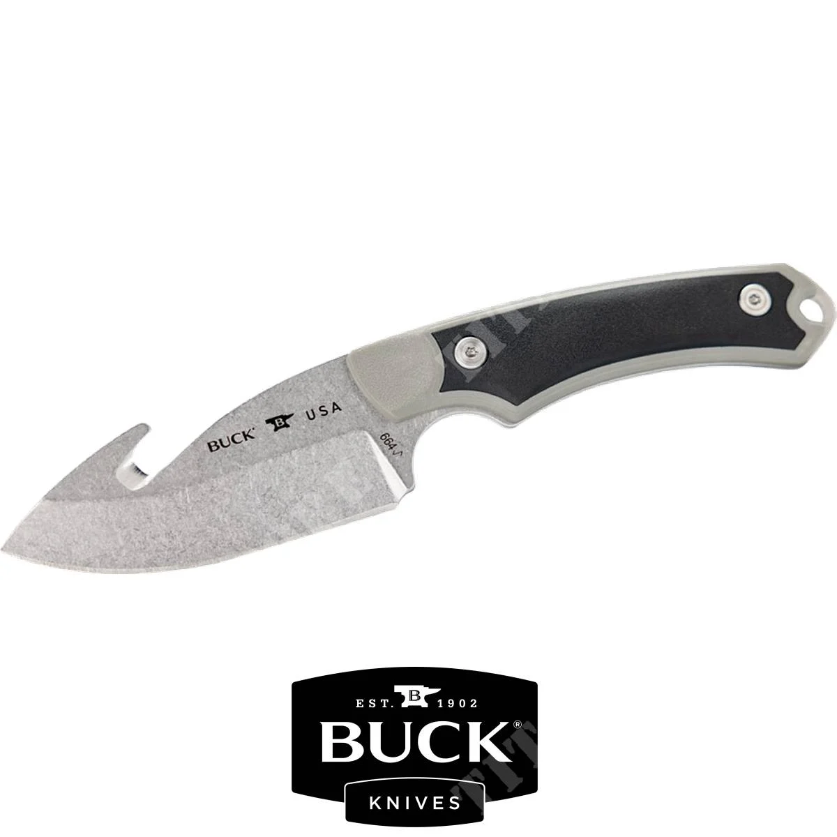 CUCHILLO BUCK GRIS/NEGRO GUTHOOK SELECT DE ALPHA SCOUT (664GYG)