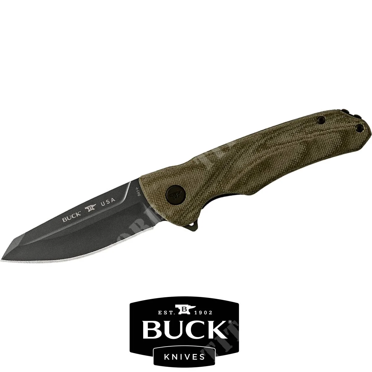 CUCHILLO BUCK SPRINT OPS PRO GREEN CANVAS MICARTA S30V (0843GRS)