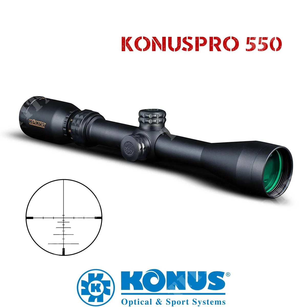 ÓPTICA KONUSPRO 550 3-9X40 RET. BALÍSTICA KONUS (7275)
