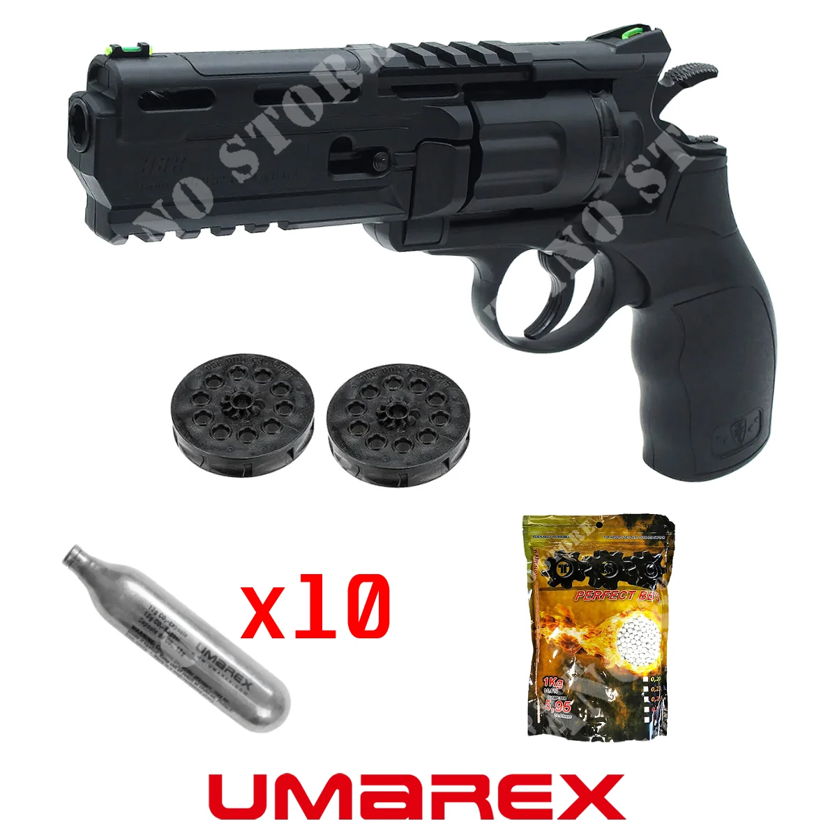 KIT PISTOLA H8R Gen2 NEGRA 6mm + 10 Co2 + BB UMAREX (2.6446-KIT)