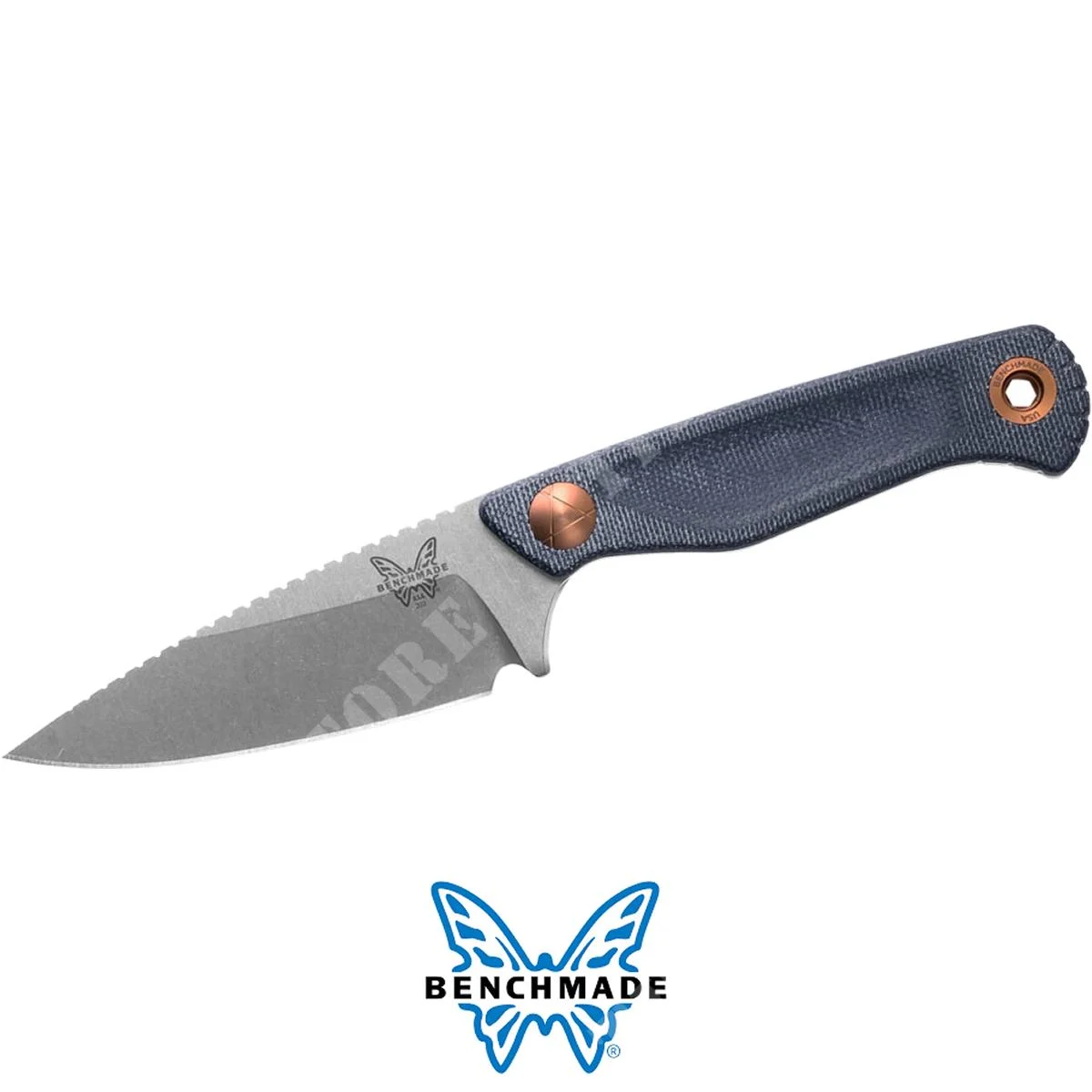 CUCHILLO DE BANCO DE LANZA DE MICARTA DE TEJIDO VAQUERO AZUL DACIAN (203)