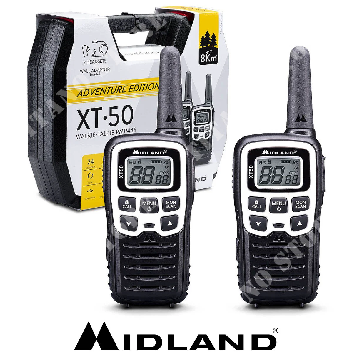 ADVENTURE XT50 2-WALKIE-TALKIE PLATA/NEGRO MIDLAND (C1178.03)