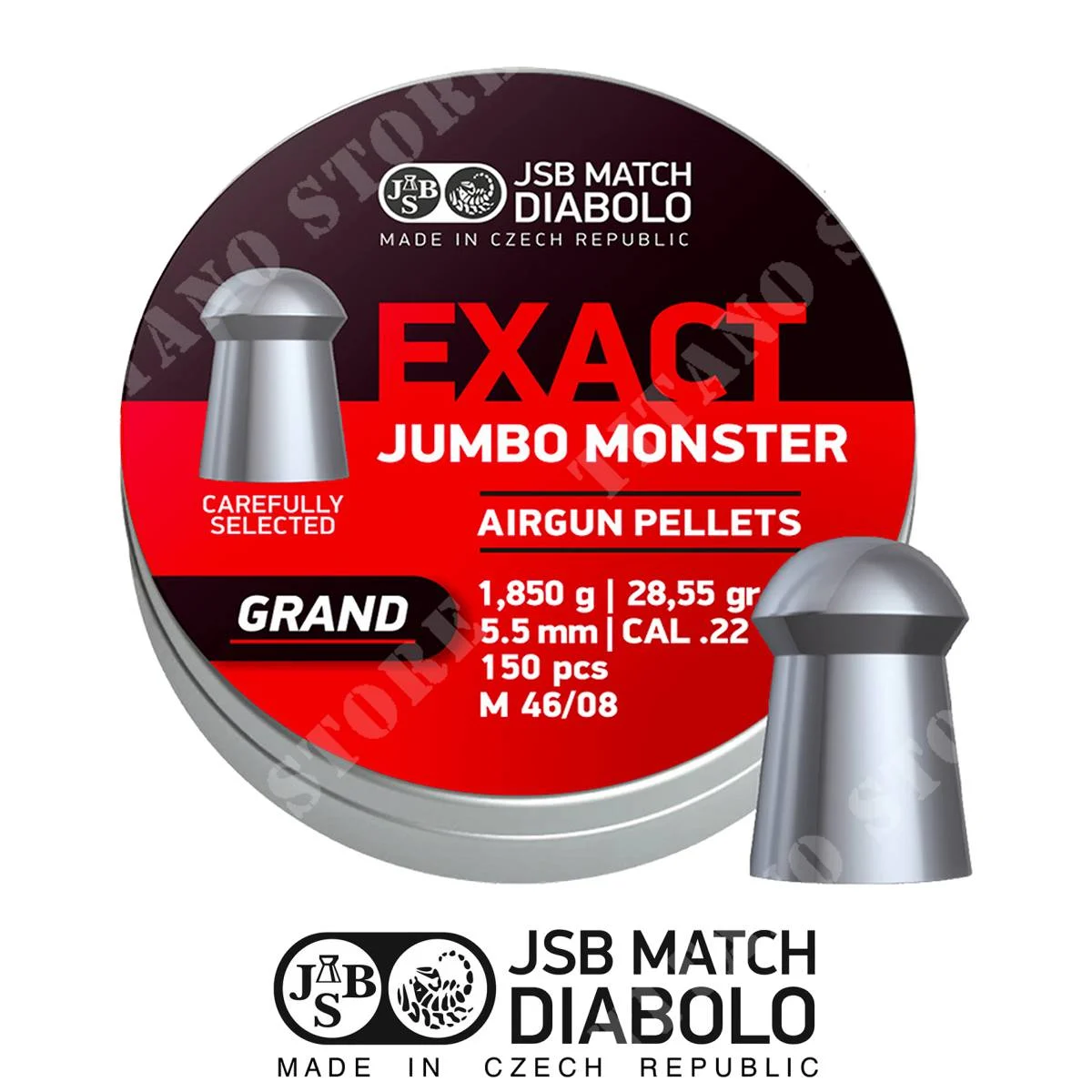 Fregaderos Exact Jumbo Monster Grand de 5,52 mm y 1,85 gr JSB (JB-EXJM-G552)