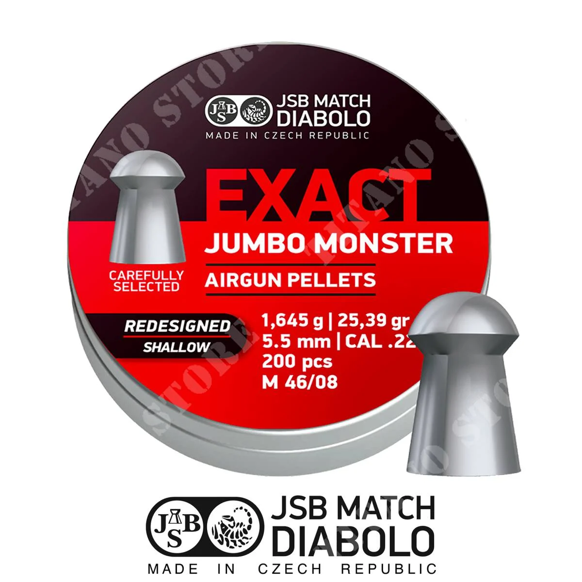 Fregaderos de superficie poco profunda EXACT JUMBO MONSTER REDISEÑADOS DE 5,52 MM Y 1,645 GR JSB (JB-EXJM-RSH552)