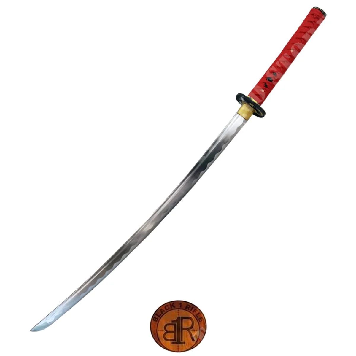 Katana de acero kraft de mano roja con estuche y kit de limpieza (OG08139104)