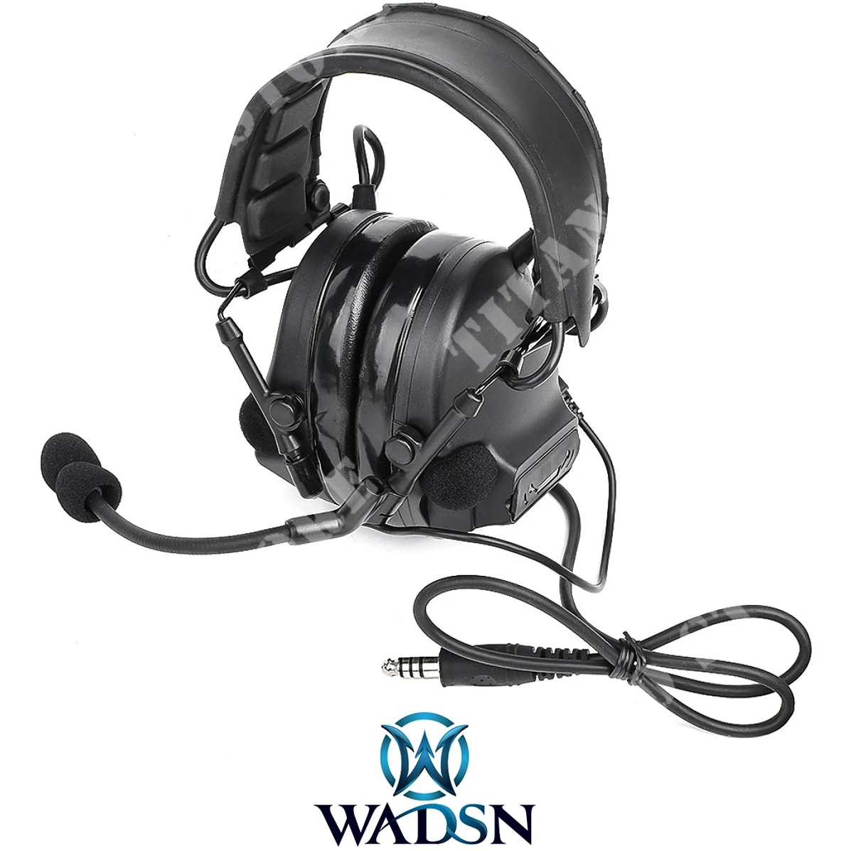Auriculares y micrófono con reducción de ruido negra activa WADSN (WZ221-B)