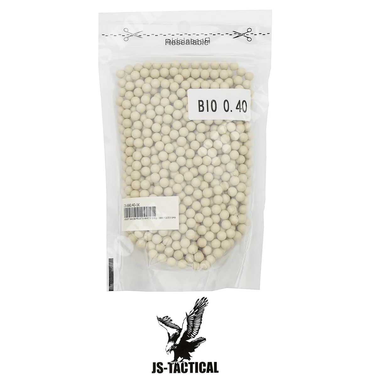 Perdigones orgánicos tácticos JS de 0,40 g, color blanco cremoso, 1000 BB (JS-BB0.40-1K)