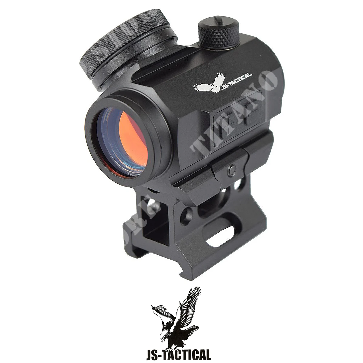 Mira de punto rojo recargable JS Tactical con soporte vertical, color negro (JS-M1KC)