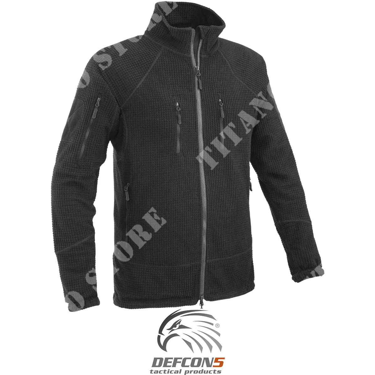 CAMISA TÉRMICA DE FORRO POLAR NEGRA CON CREMALLERA DE NIVEL 2 DEFCON5 (D5-3321 B)