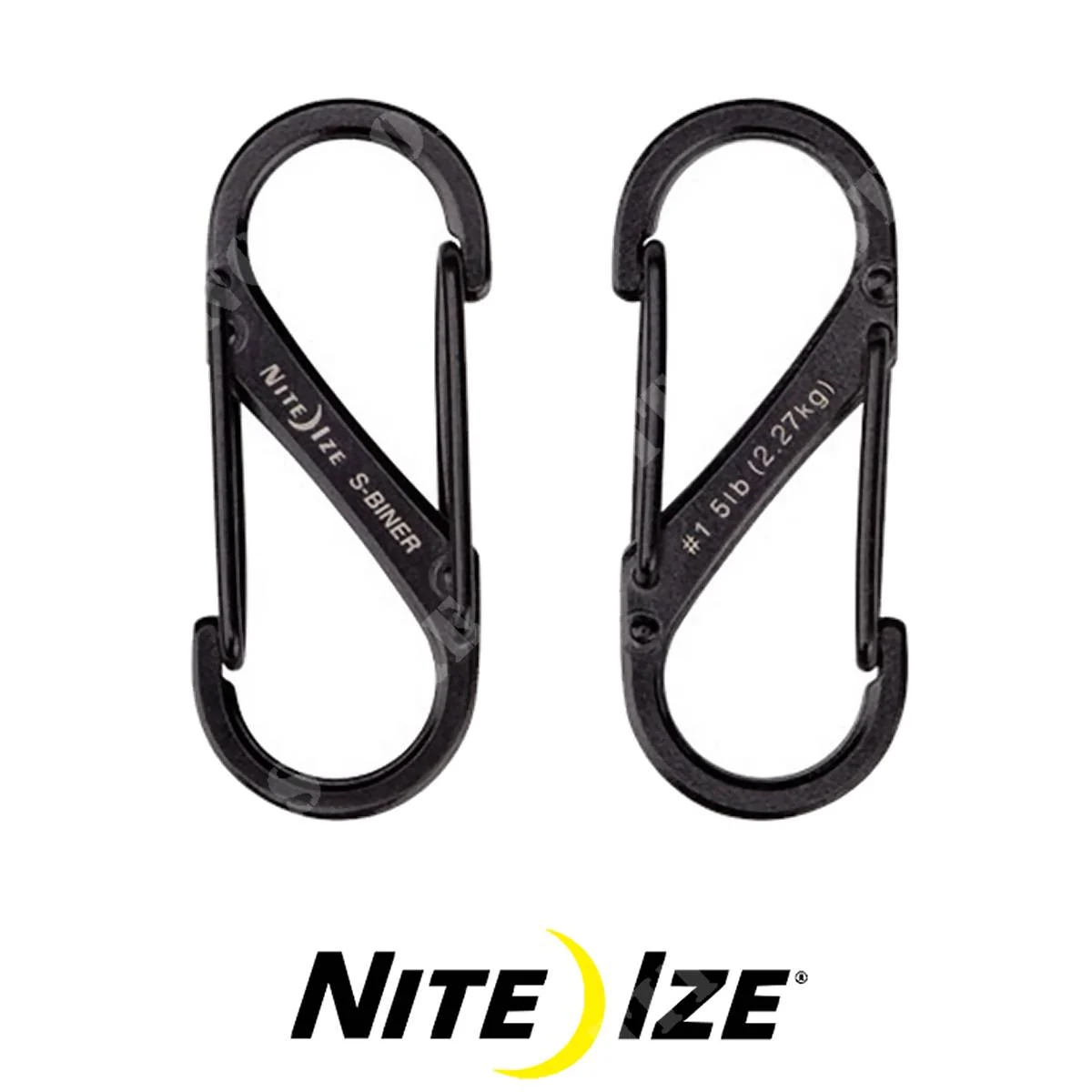 2 mosquetones S-Biner negros Nite Ize (SB1-2PK-01)