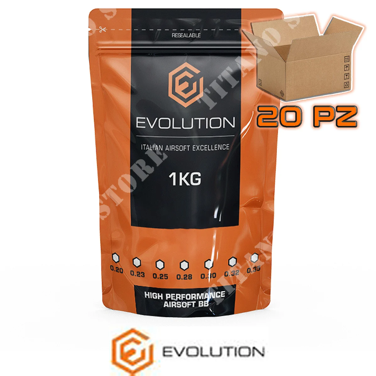 CAJA DE 20 BOLAS EVOLUTION 0,30 G 1 KG (EVL-BBEA30-CART)