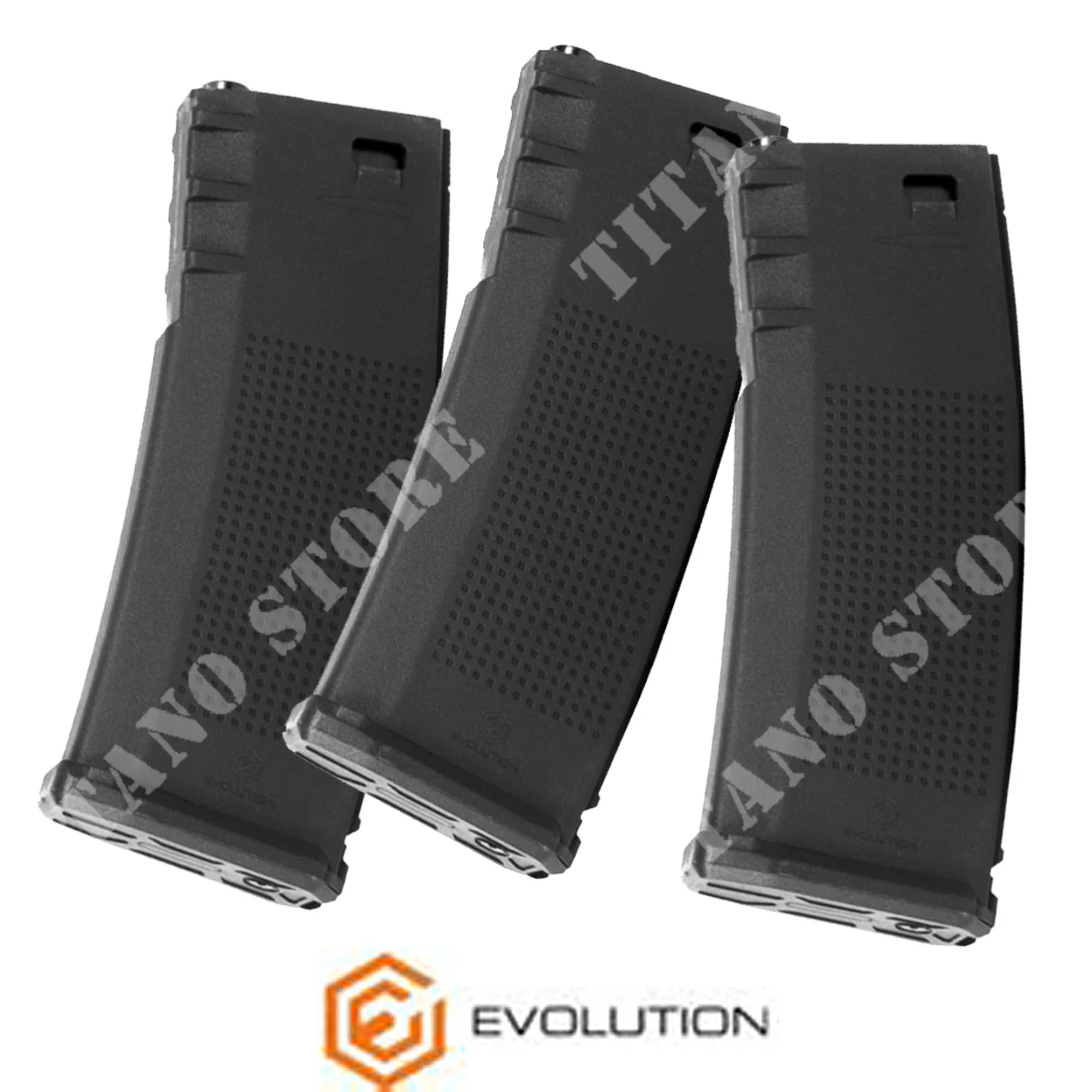 JUEGO DE 3 CARGADORES MATRIX DE UNA SOLA PILA, 140 BB, NEGRO, M4 EVOLUTION (EA0309M-3)