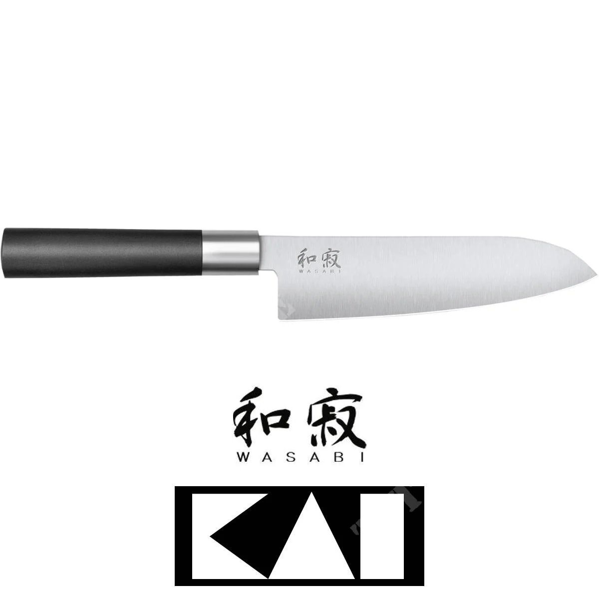 CUCHILLO KAI NEGRO SANTOKU WASABI (KAI-6716S)