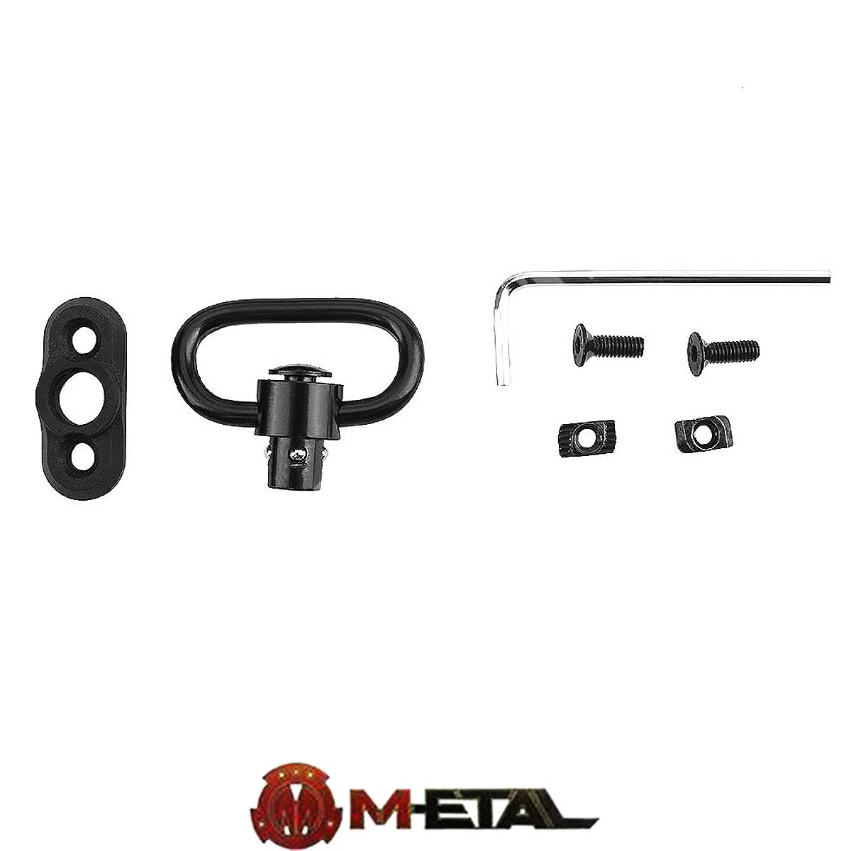 GANCHO DE CINTURÓN QD CON ADJUNTO PARA KEYMOD / M-LOK BLACK METAL (ME4019-B)