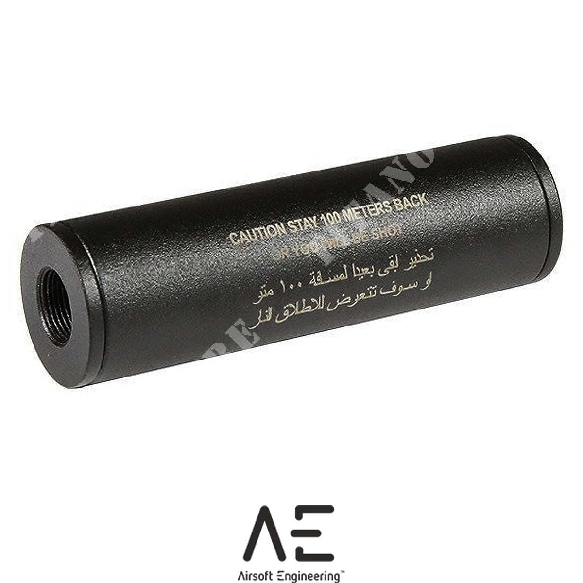 SILENCIADOR TÁCTICO ESTÁNDAR CUBIERTO 30x100mm ESTANCIA 100 METROS ATRÁS AIRSOFT INGENIERÍA (AEN-09-019869)