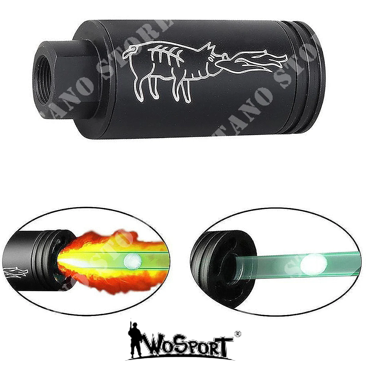 UNIDAD DE SEGUIMIENTO NEGRO SILENCER SPITFIRE 14MM CCW WoSPORT (WSP-614025)