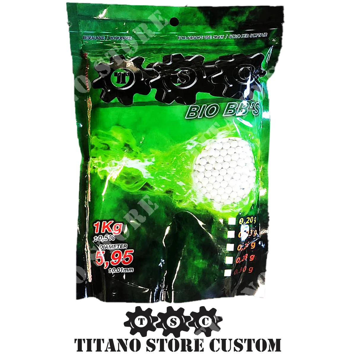 BB'S BIODEGRADABLES 0.23G BLANCO TSC (TSC-BIO23)