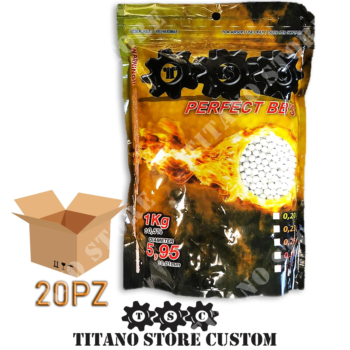 ESTUCHE 20 BB PERFECT 0.23G BLANCO TSC (TSC-BB23-20PZ)