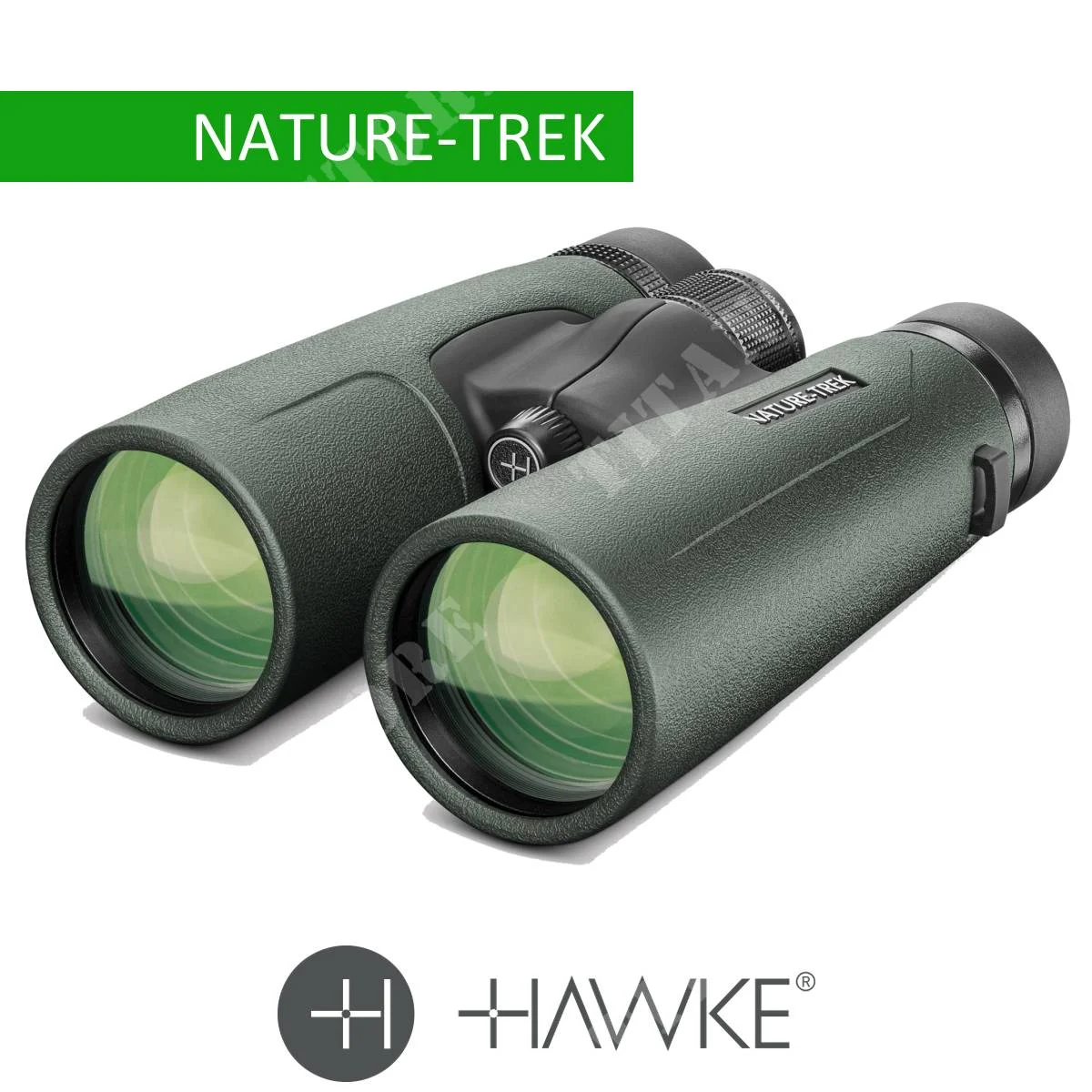 NATURE TREK 10x42 BINOCULARES GREEN HAWKE (35103)