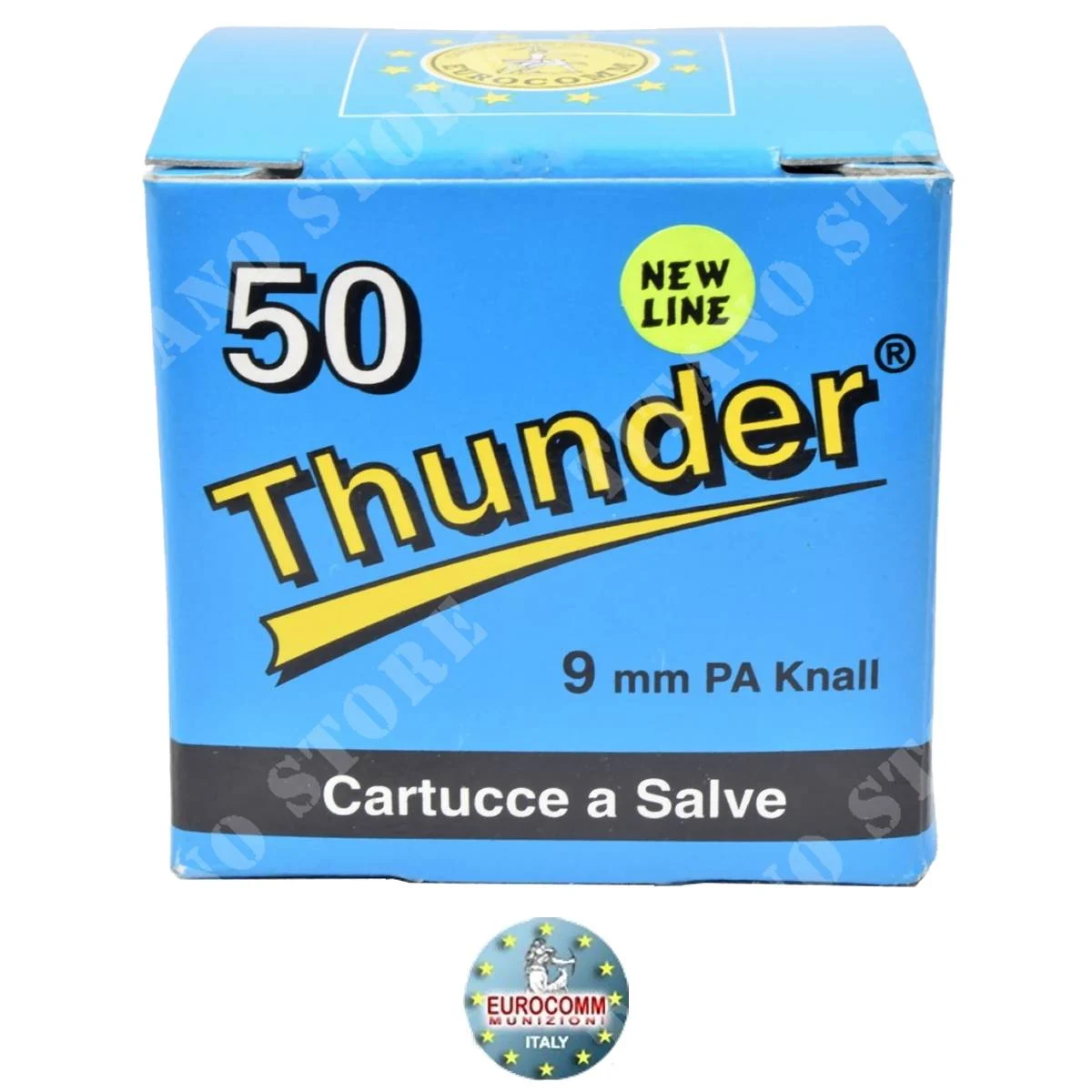 50 cartuchos de fogueo Nickel Thunder de 9 mm - Eurocomm (CS-Azures)
