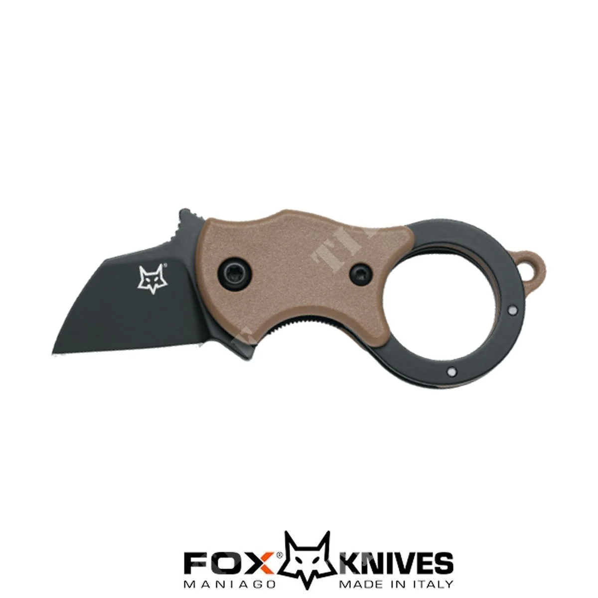 CUCHILLO MINI-TA KARAMBIT HOJA NEGRA MAN.CY/BROWN FOX (FX-536 CBB)