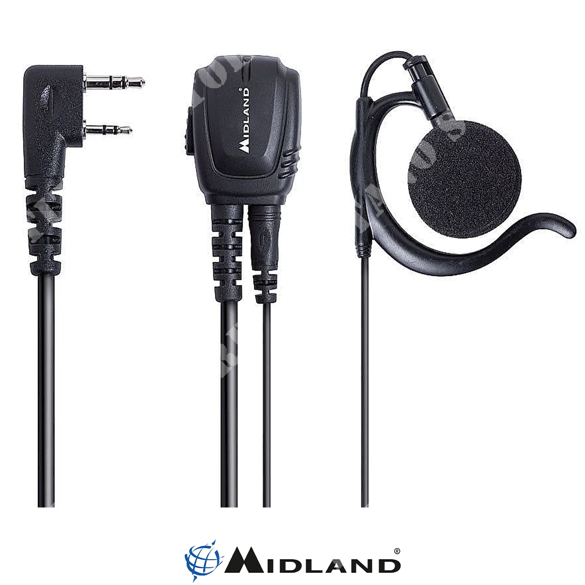 MICROFONO AURICULAR CON PTT-2PIN KENWOOD MIDLAND (C1298)