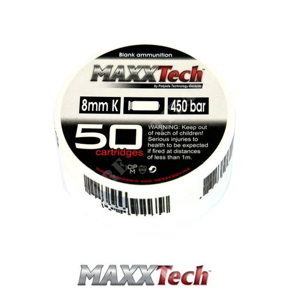 50 cartuchos de fogueo Maxx Tech de acero de 8 mm (MX-S8)