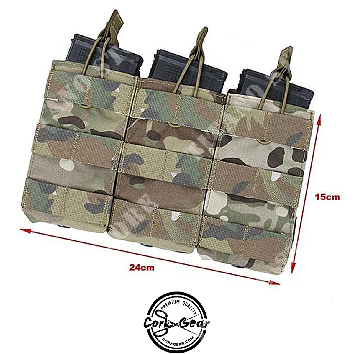 ESTUCHE DE CARGADOR TRIPLE M4 ENGRANAJE DE CORCHO MULTICAM (COG009-MC)