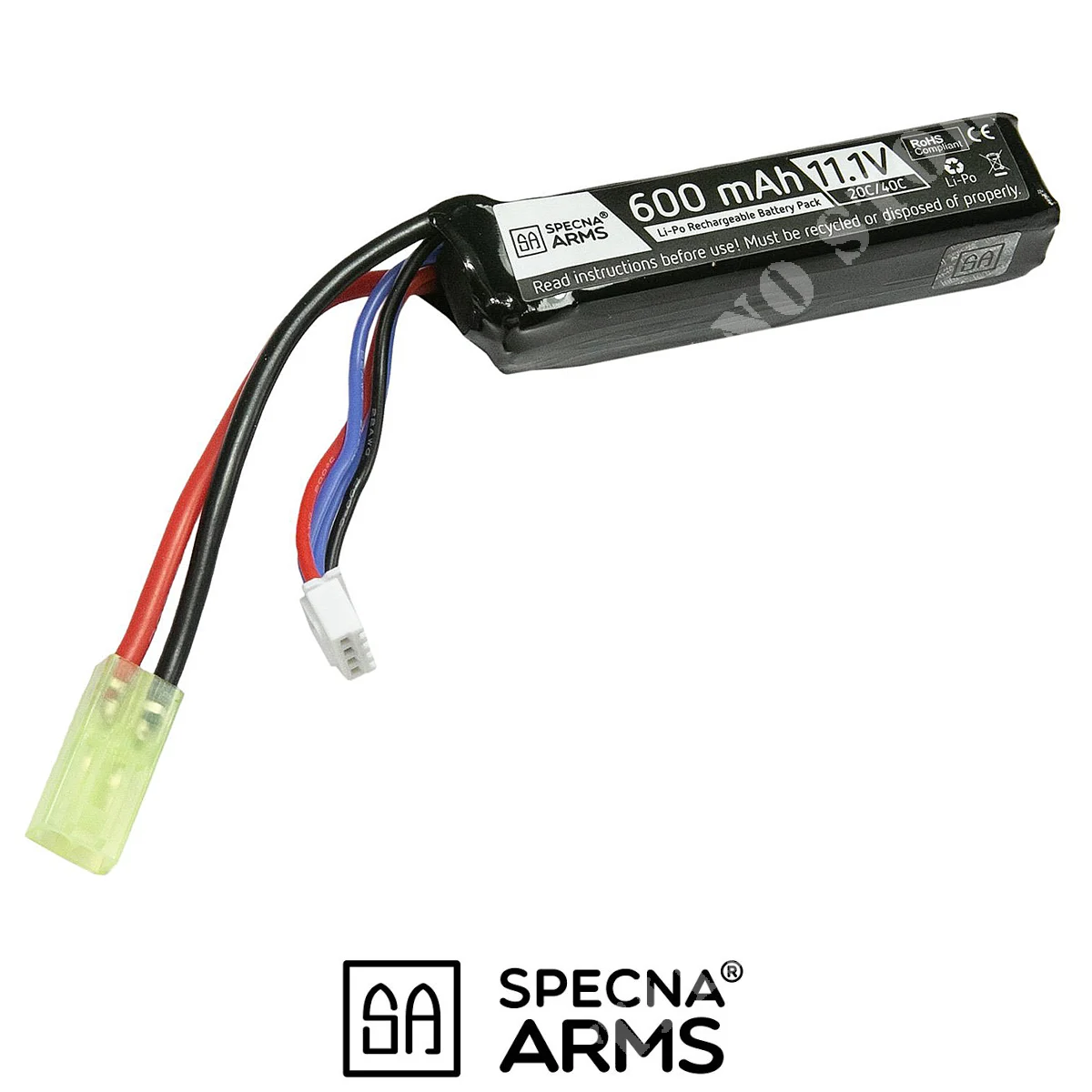 Batería LiPo Tamiya Specna Arms 11.1x600mAh 20/40C (SPE-06-029216)