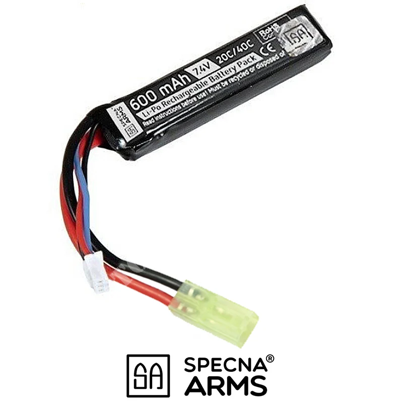 BATERÍA LIPO 7.4x600 MAH 20 / 40C TAMIYA SPECNA ARMS (SPE-06-029217)
