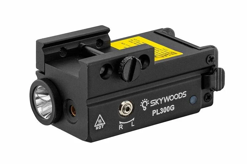 Combo de linterna táctica y láser verde Skywoods de 300 lúmenes