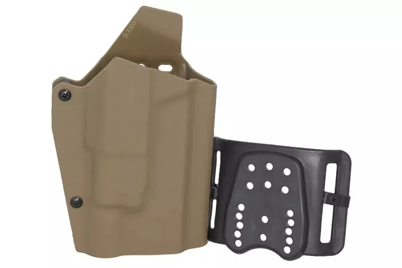 Funda ligera tipo Kydex para Glock tipo + lámpara X-300 bronceada WOSPORT
