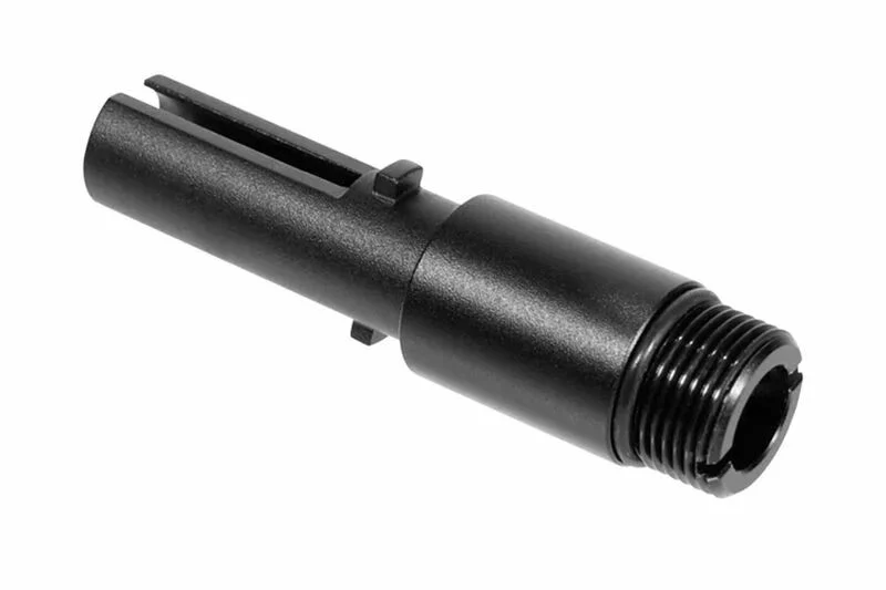 Cañón exterior custom con adaptador corto 14 mm CCW para MP7A1 Tokyo Marui Laylax