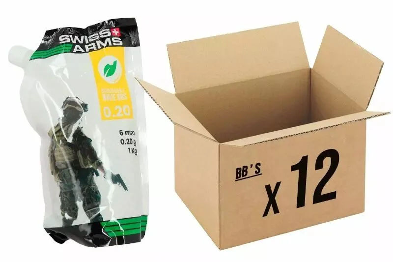 Paquete de 12 bolsas de 5000 bolas de 0,20 g Bio SWISS ARMS