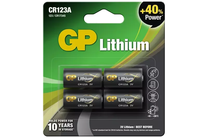 Paquete de 4 pilas CR123 Lithium Pro GP