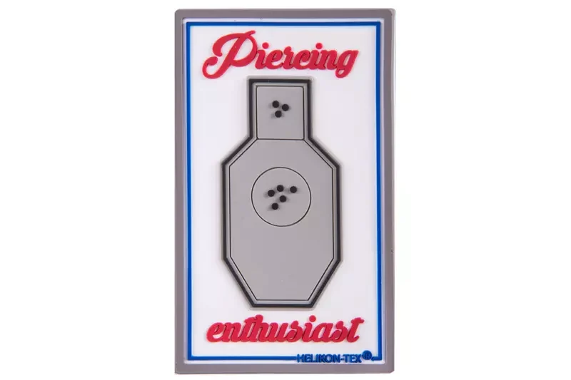 Parche de PVC "Piercing Enthusiast" Helikon blanco