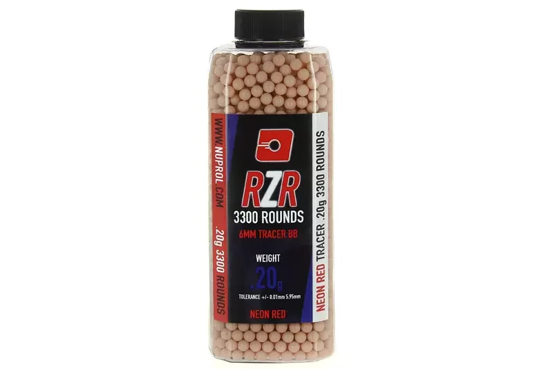 Bote de 3300 balas trazadoras RZR rojas de 0,20 g NUPROL