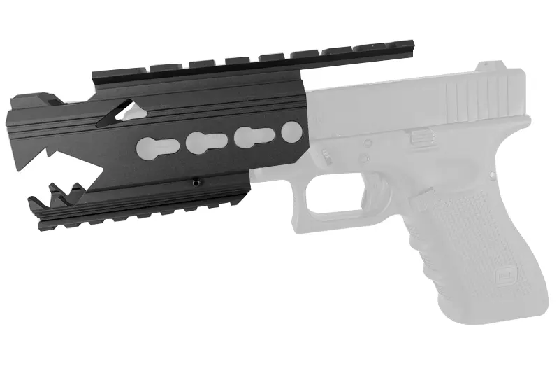CNC Rail para Glock Leopard Negro Largo