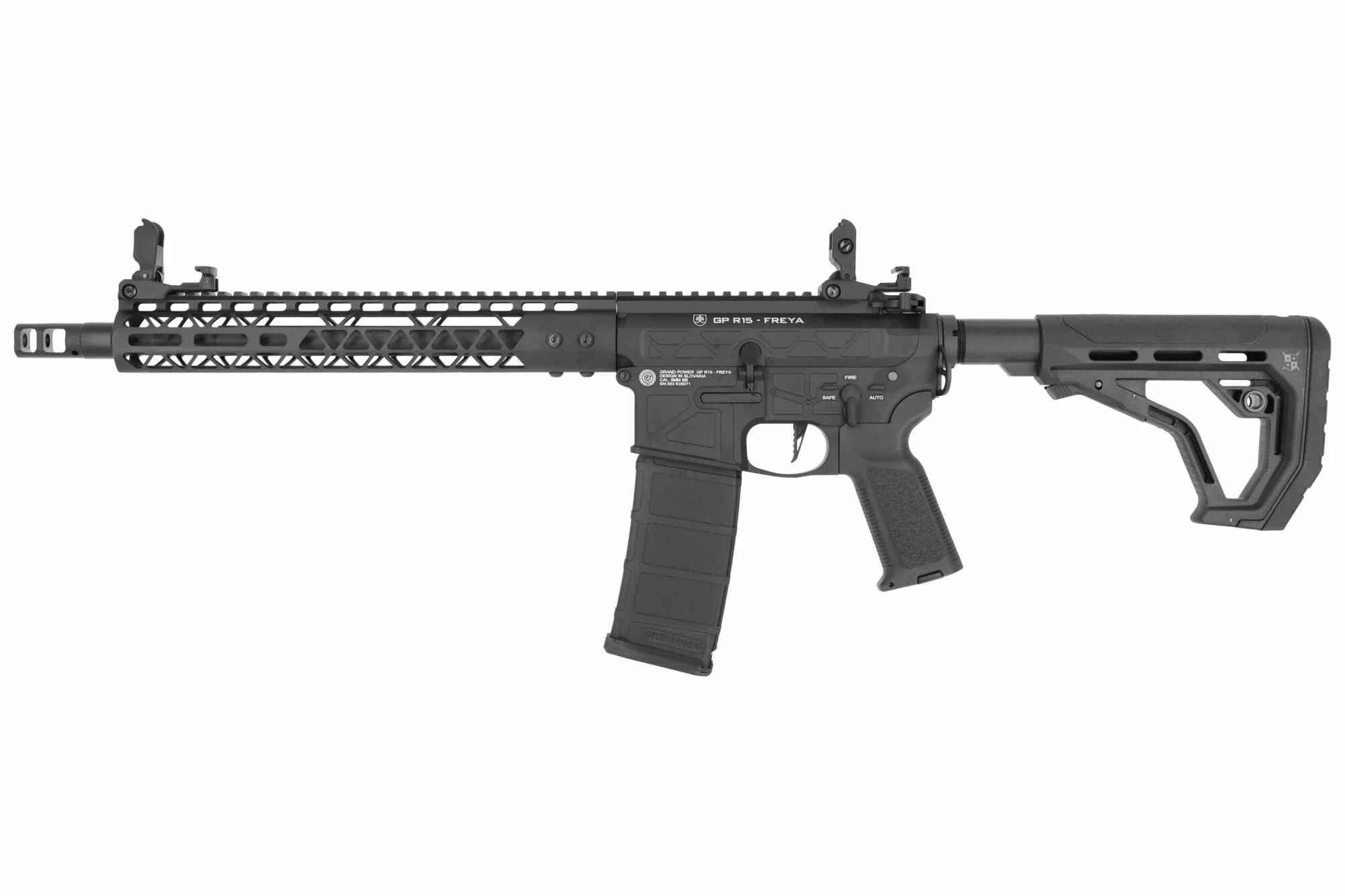 Réplica AEG R15 FREYA Gen.2 GP SKELETON M-LOK 13" CNC DELTA ARMORY