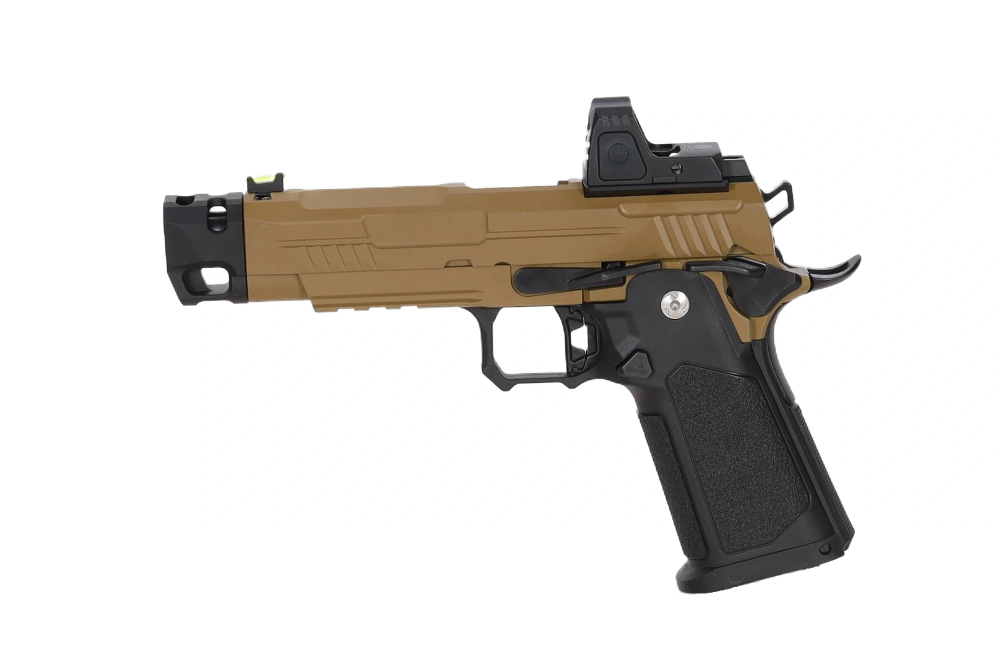 Arcturus Hi-Capa Vanguard 4.3" GBB Pistola (Optica Preparada/Collimator ARS-1/Compensator) - Half-Tan