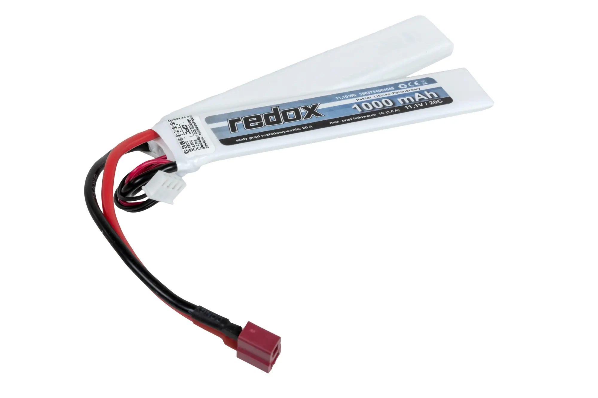 Batería Redox 1000 mAh 11,1 V 20C LiPo (2+1) Dean